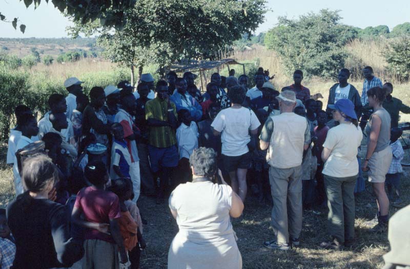 Helen Griffiths giving an impromptu talk about the eclipse in Zambezi